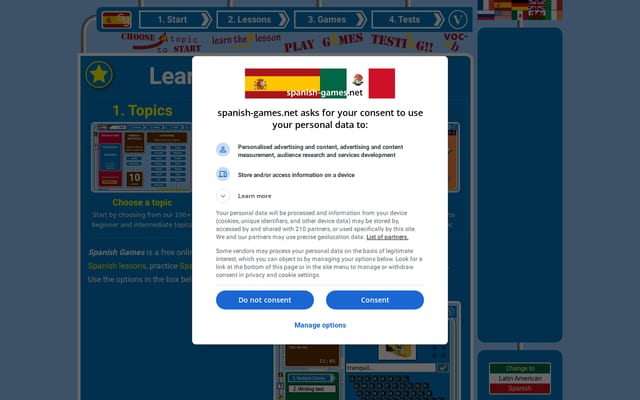 Screenshot of spanish-games.net