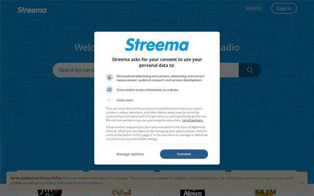 Screenshot of streema.com