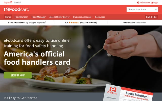 Screenshot of efoodcard.com
