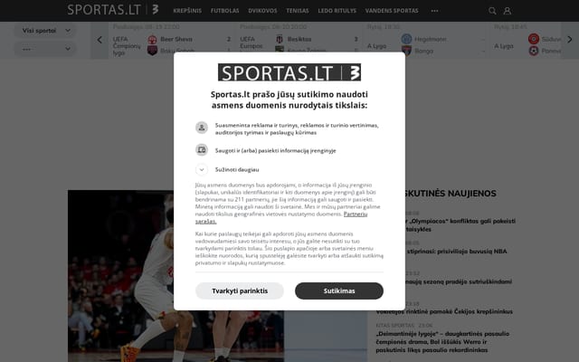 Screenshot of sportas.lt