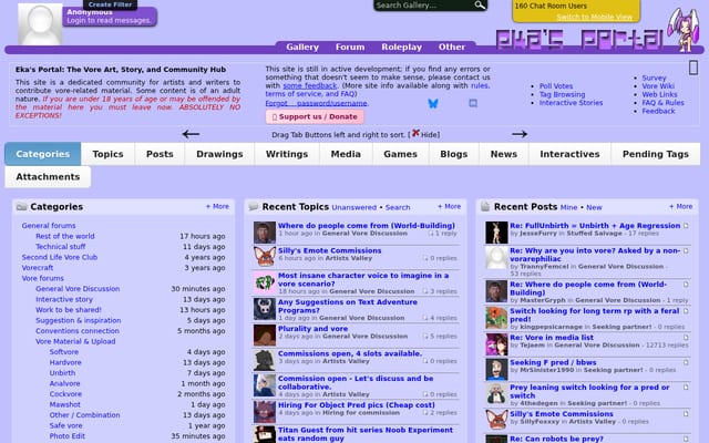 Screenshot of aryion.com