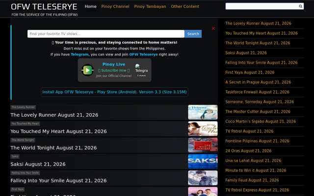 Screenshot of ofwteleserye.su