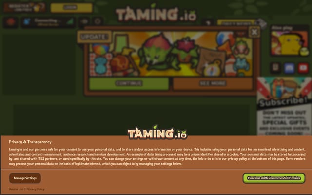 Screenshot of taming.io