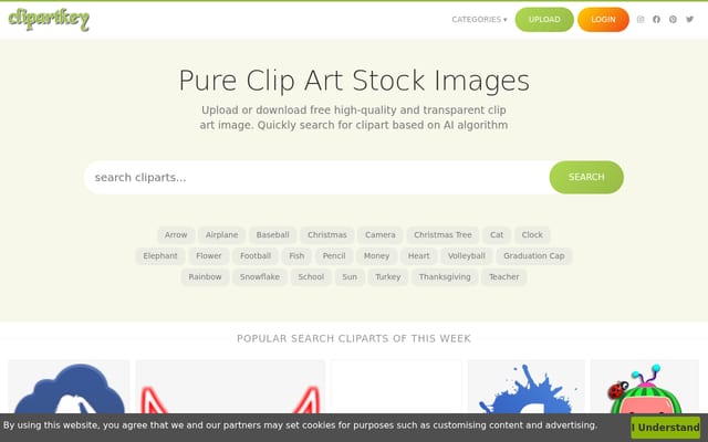 Screenshot of clipartkey.com