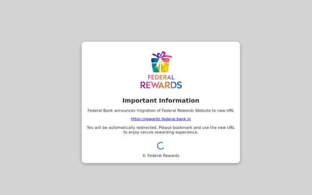 Screenshot of federalrewards.in