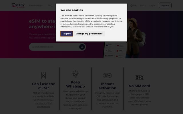 Screenshot of esim.sm