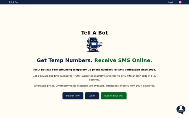 Screenshot of tellabot.com