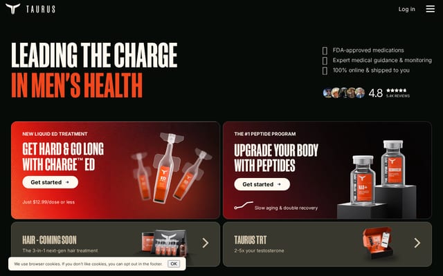 Screenshot of taurusmeds.com