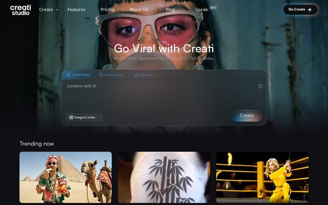 Screenshot of creati.studio