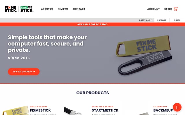 Screenshot of fixmestick.com
