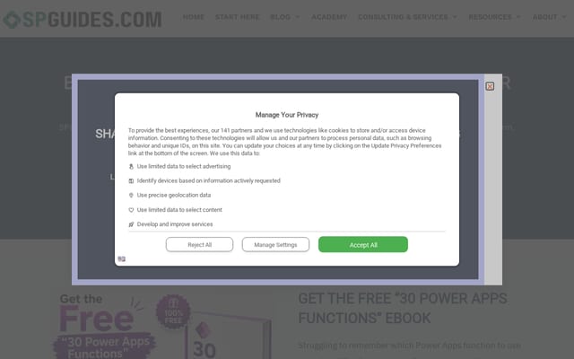 Screenshot of spguides.com