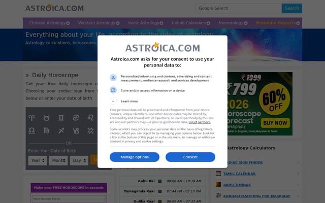 Screenshot of astroica.com
