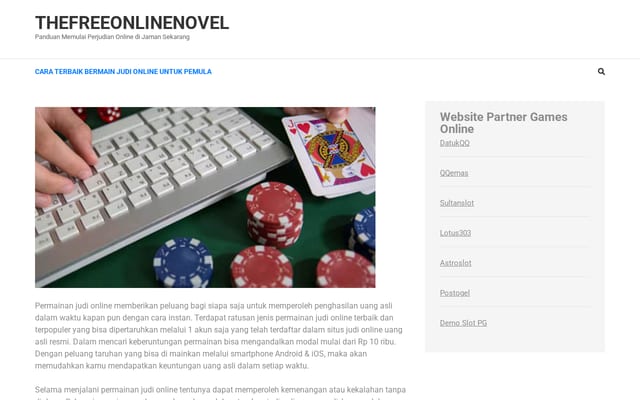 Screenshot of thefreeonlinenovel.com