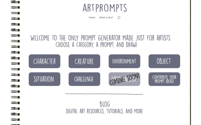 Screenshot of artprompts.org