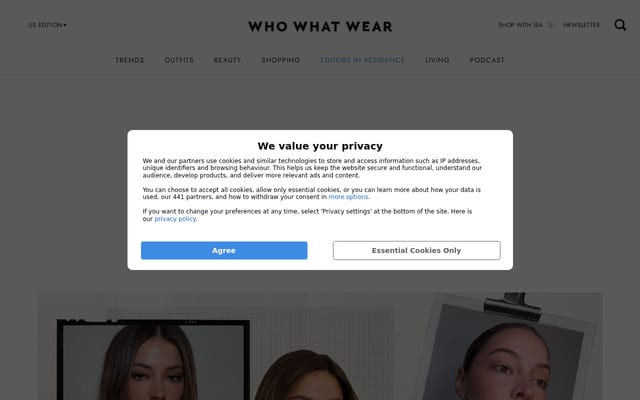Screenshot of whowhatwear.com