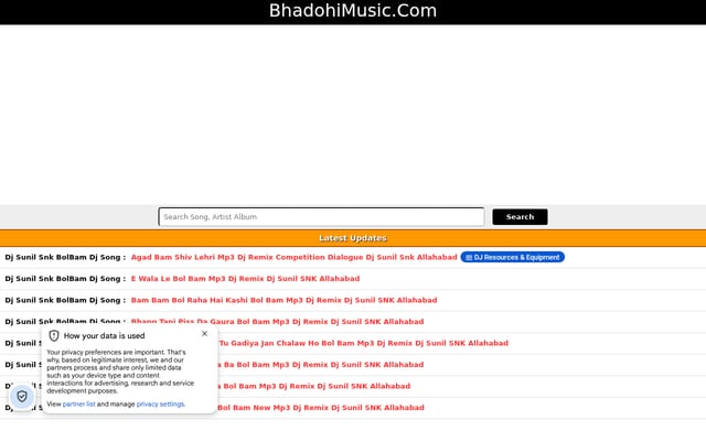 Screenshot of bhadohimusic.com