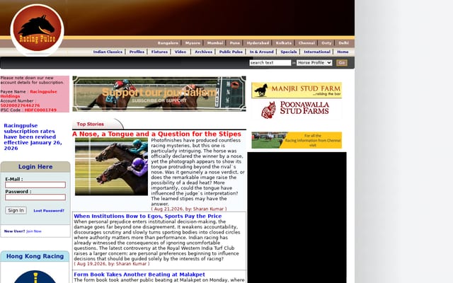 Screenshot of racingpulse.in