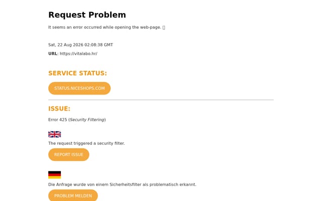 Screenshot of vitalabo.hr