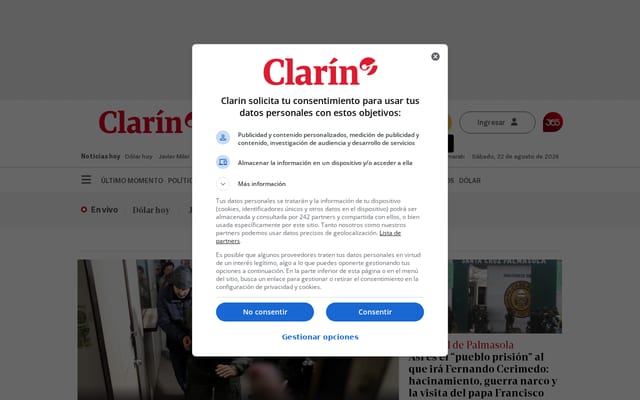 Screenshot of clarin.com
