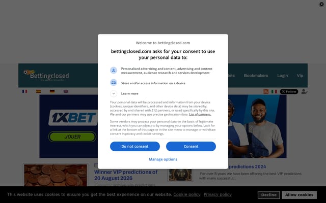 Screenshot of bettingclosed.com