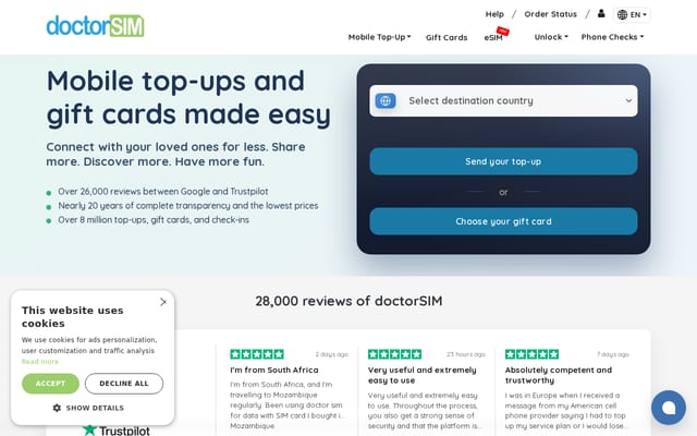 Screenshot of doctorsim.com