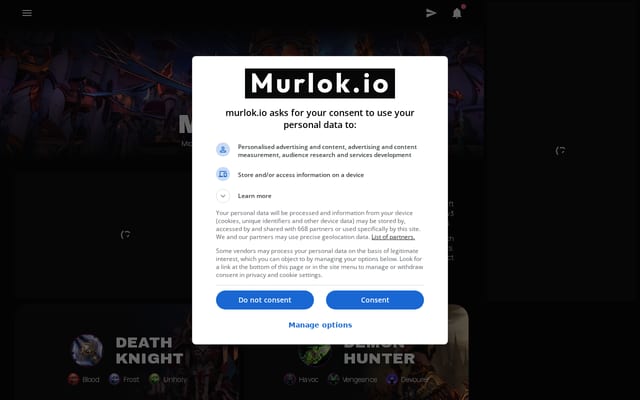 Screenshot of murlok.io