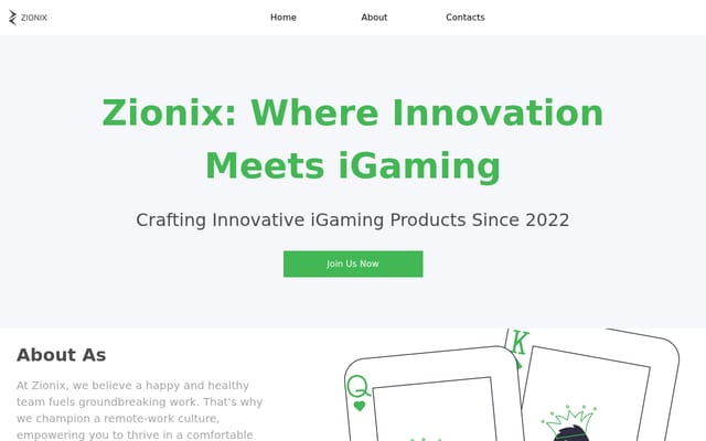 Screenshot of zionix.io