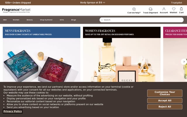 Screenshot of fragrancemarket.com