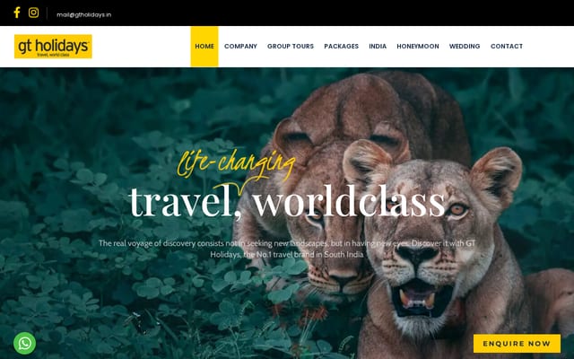 Screenshot of gtholidays.in
