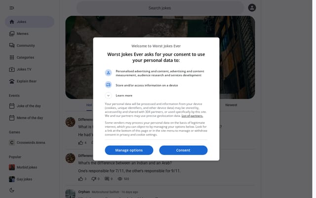 Screenshot of worstjokesever.com