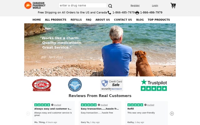 Screenshot of canadianpharmacyworld.com