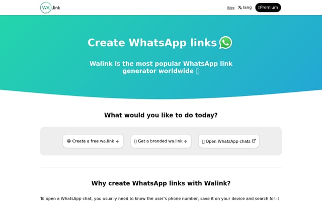 Screenshot of wa.link