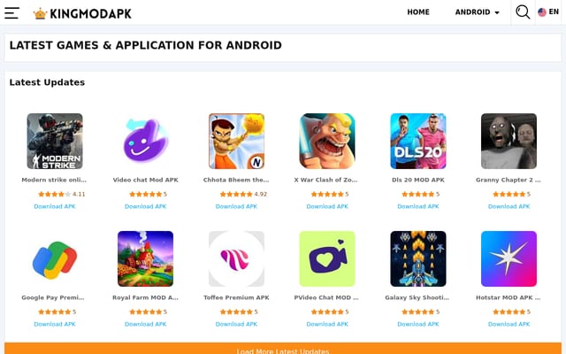 Screenshot of kingmodapk.net
