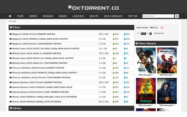 Screenshot of oxtorrent.co