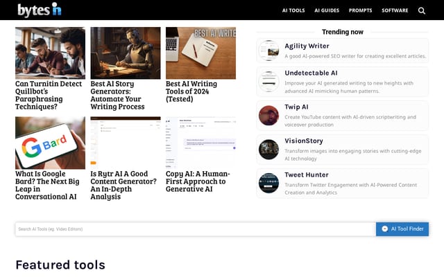 Screenshot of bytesin.com
