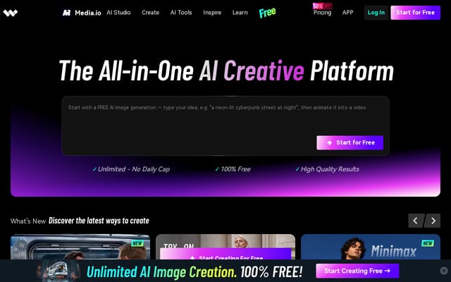 Screenshot of media.io
