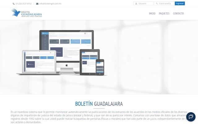 Screenshot of boletingdl.com.mx