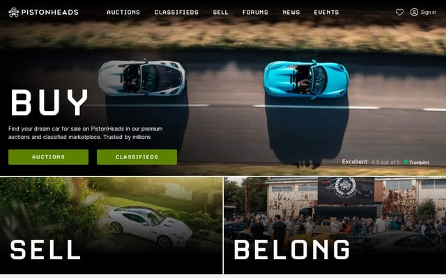 Screenshot of pistonheads.com
