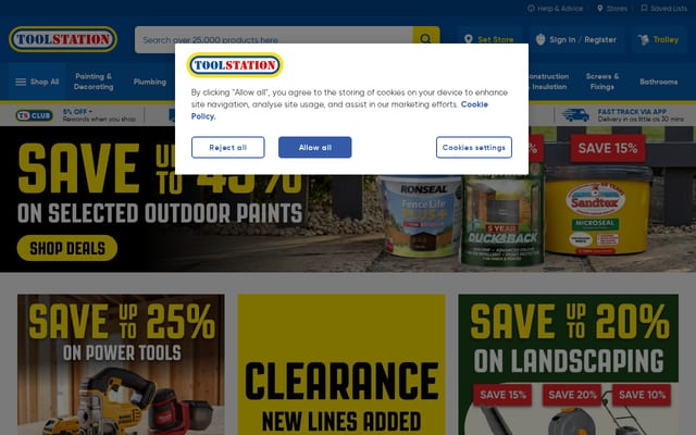 Screenshot of toolstation.com