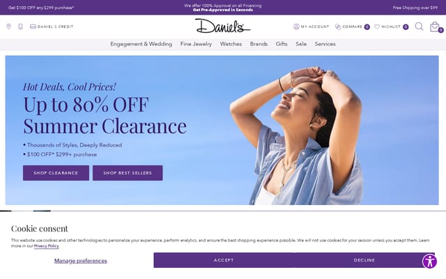 Screenshot of danielsjewelers.com