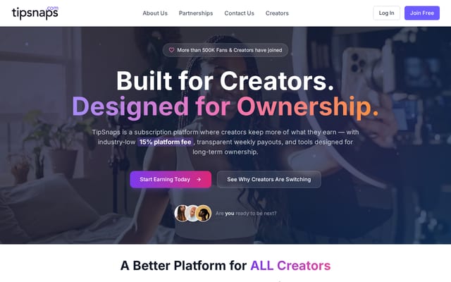Screenshot of tipsnaps.com