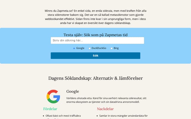Screenshot of zapmeta.se
