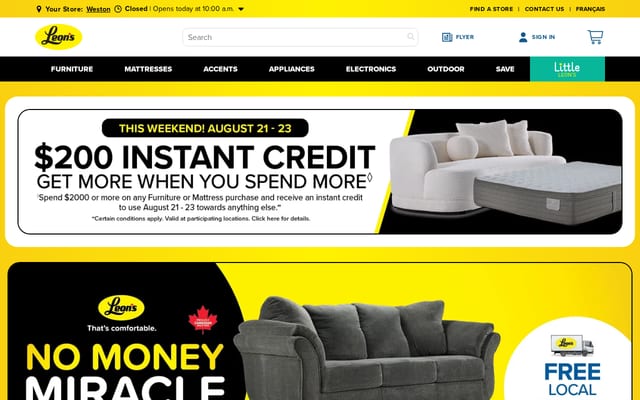 Screenshot of leons.ca