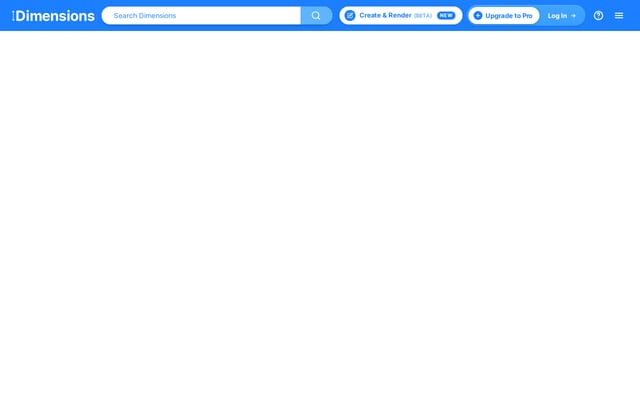 Screenshot of dimensions.com