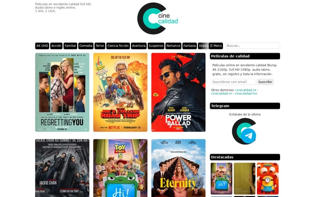 Screenshot of cinecalidad.rs