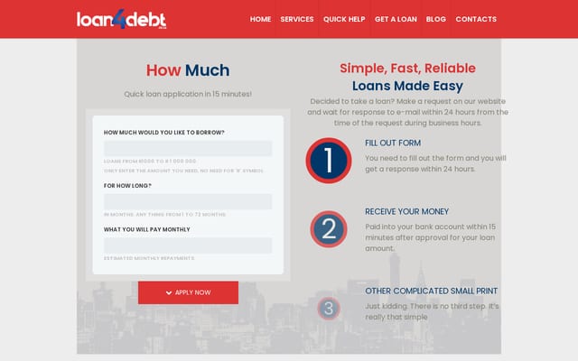 Screenshot of loan4debt.co.za