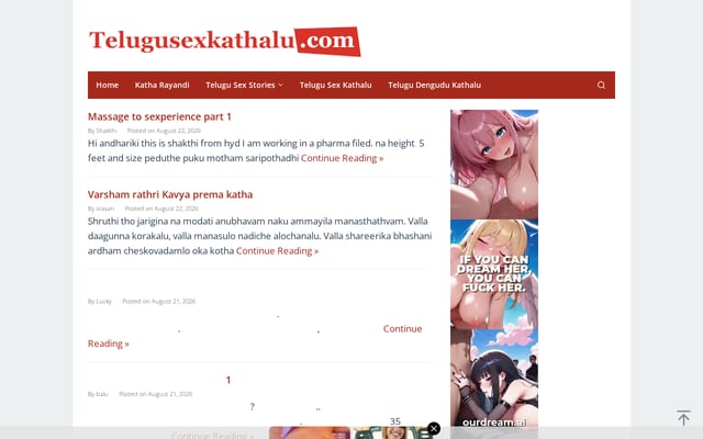 Screenshot of telugusexkathalu.com