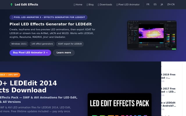 Screenshot of led-edit-effects.com
