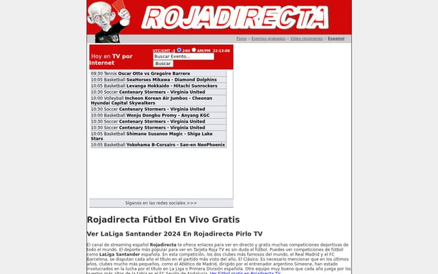 Screenshot of rojadirectaenvivo.com