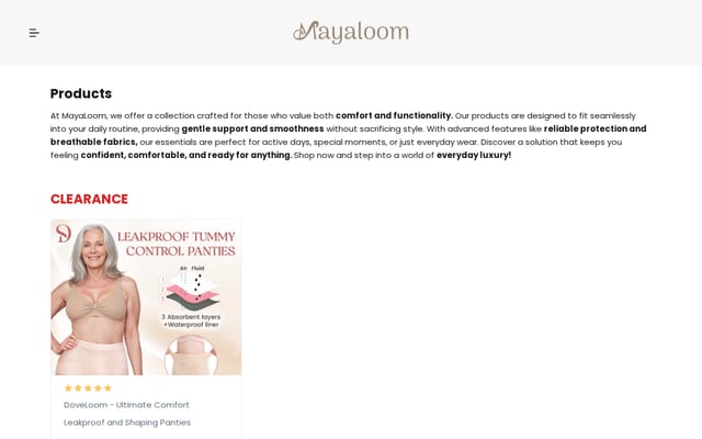 Screenshot of mayaloom.com